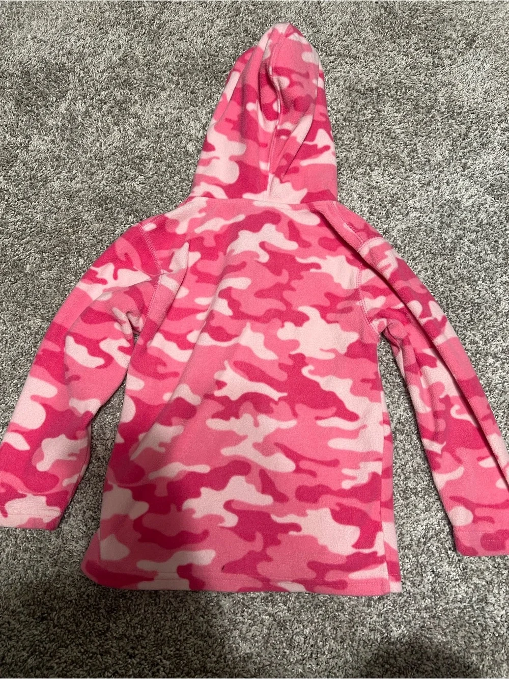 Girls John Deere Pink Camo Hooded Fleece Jacket